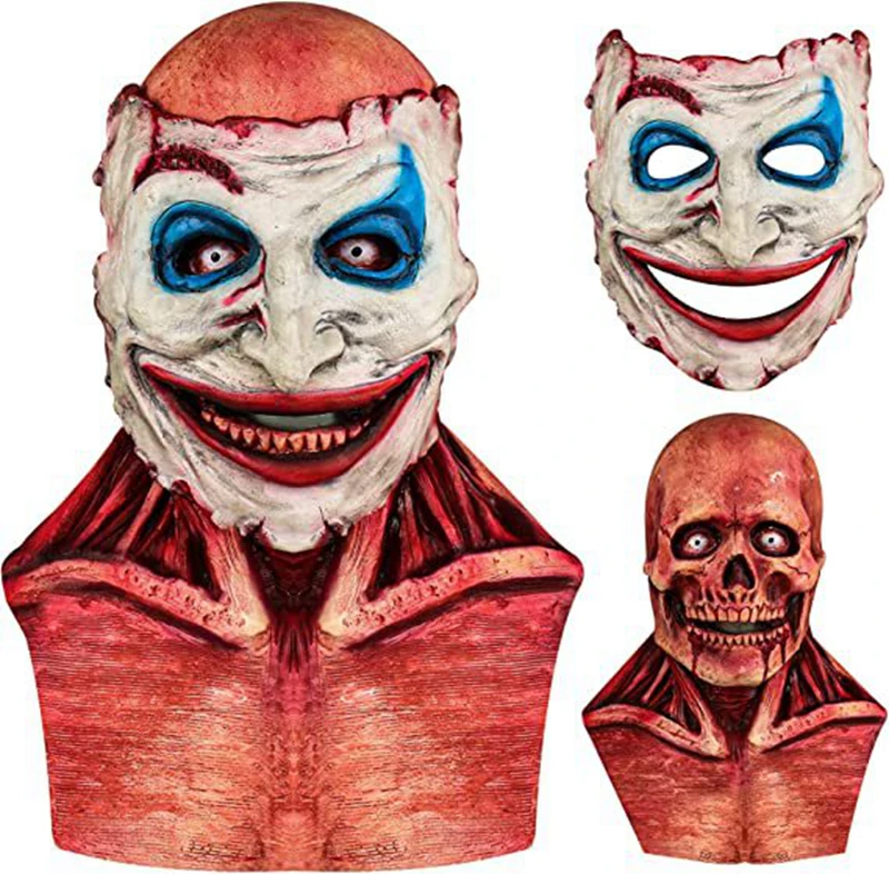 halloween mask Halloween horror mask split face mask drag ball frightening scary props carnival party adult supplies props