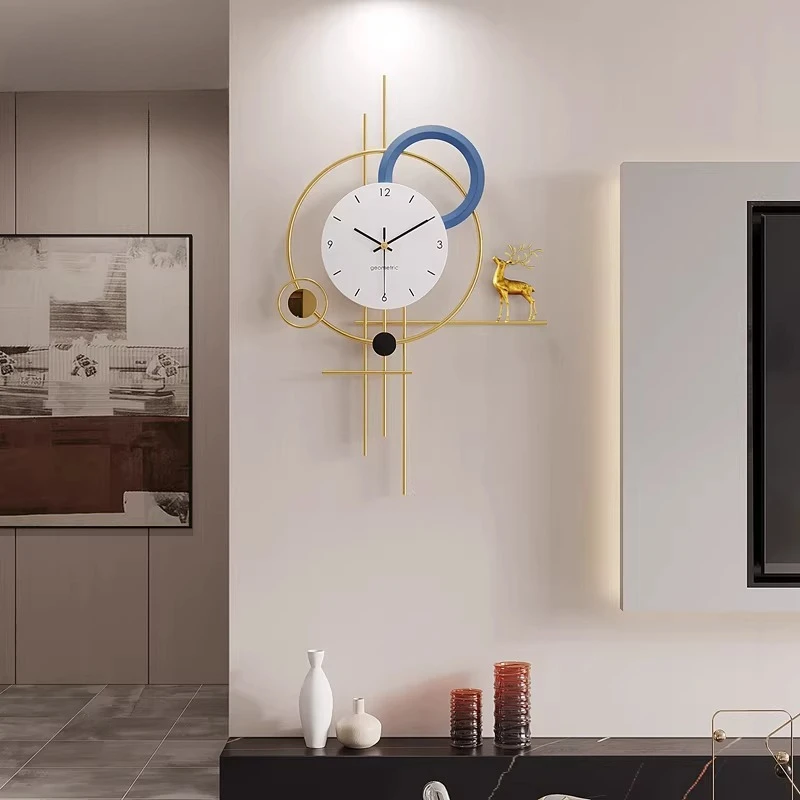 Modern And Simple Metal Number Wall Clock Living Room Creative Mute Clock Nordic Restaurant High-end Feel Wall Clock Room Decor