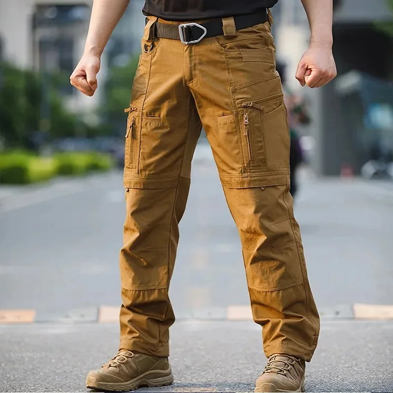 Waterproof Cargo Pant Man Tactical Pants New Training Combat Trousers Multi Pockets Wear-resistant Men Pants Outdoor Hiking