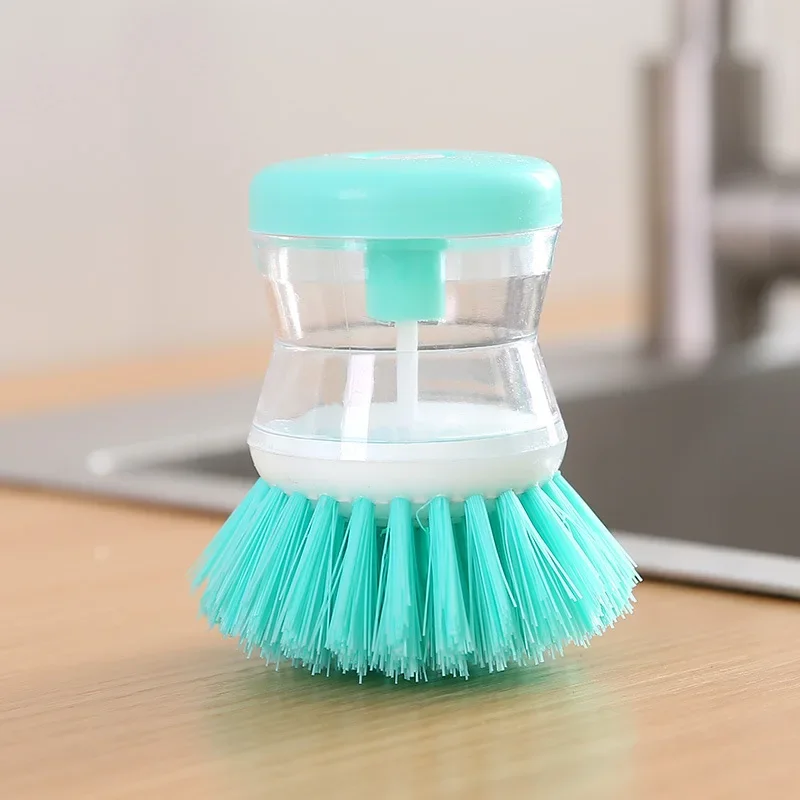 Kitchen Wash Pot Dish Brush Liquid Soap Dispenser Handheld Cleaning Brushes Scrubber Household Cleaning Accessories Tool