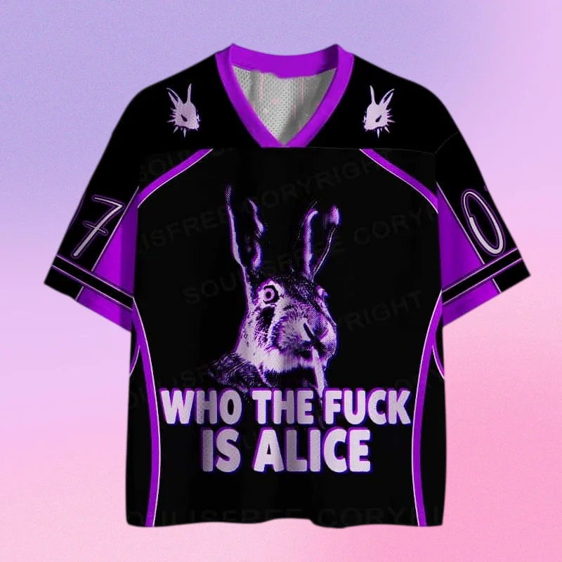 2026 Funny Slogan Wonderland Family Look Matching Outfits Cyberpunk Punk Animal T-Shirt Unisex Oversized Football Jersey Wear