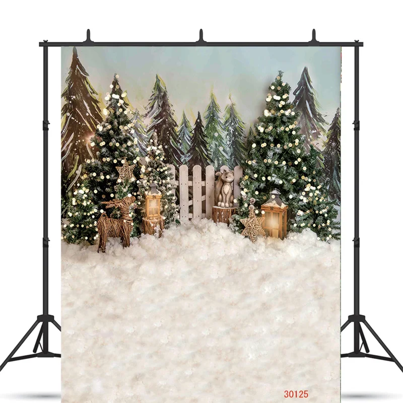 Nitree Christmas Tree Photography Backdrop Snow Gift Party Decor Kids Banner Background Holiday Photo Studio Prop DN-02