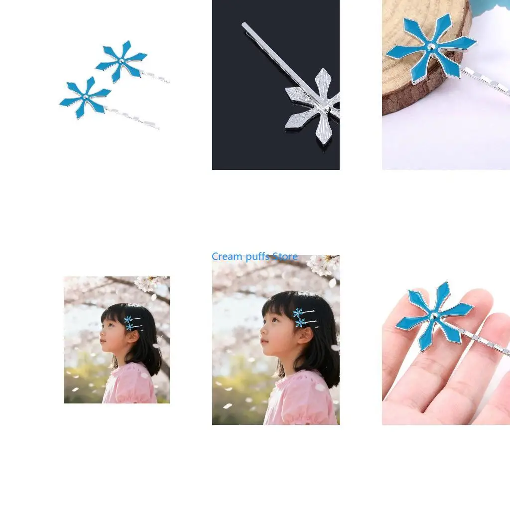 50LE Inoue Orihime Hexagon Snow Hairpin Hairclip Anime Cosplay Costume Hair Accessory