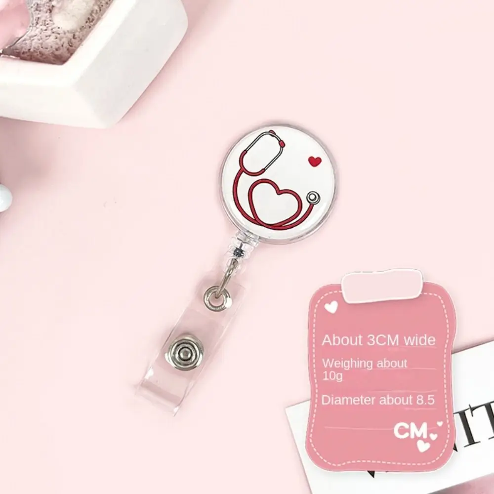 

Easy To Pull Buckle Nurse Retractable Badge Reel ID Card Accessories Simplicity Nurse ID Card Clips Cute Fashion