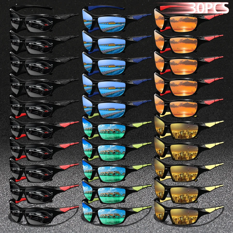 30-個ファッションヴィンテージアイウェア運転釣りサイクリングアウトドアスポーツサングラス男性女性ランニング登山サングラス