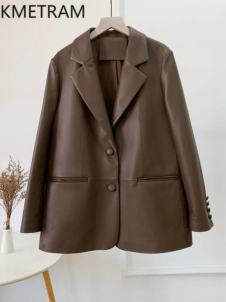 KMETRAM 100% Genuine Top-Grain Sheepskin Leather Jacket Woman Fashion Casual Blazer Premium Autumn Jackets Women Clothes 2026 코트