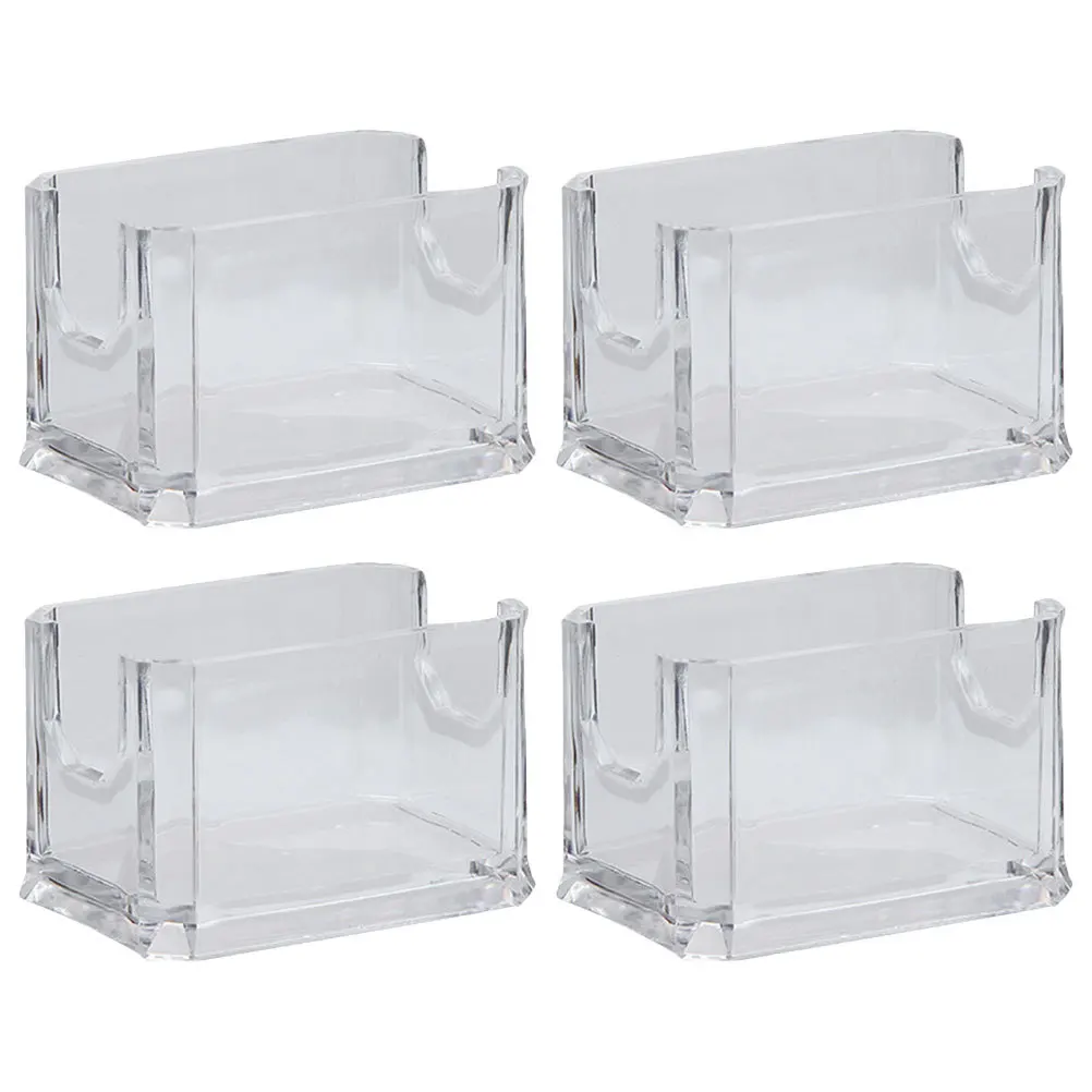 

4Pcs Acrylic Business Card Organizer Clear Desk Holder Compact Storage Business Card Holder Cards Storage Box