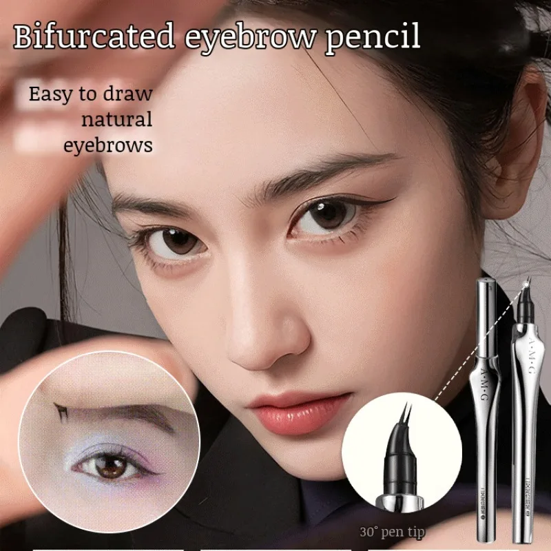 Two Fork Eyebrow Pencil Waterproof Non-smudging Extremely Thin Liquid Eyeliner Non-fading Three-dimensional Eyebrow Pencil