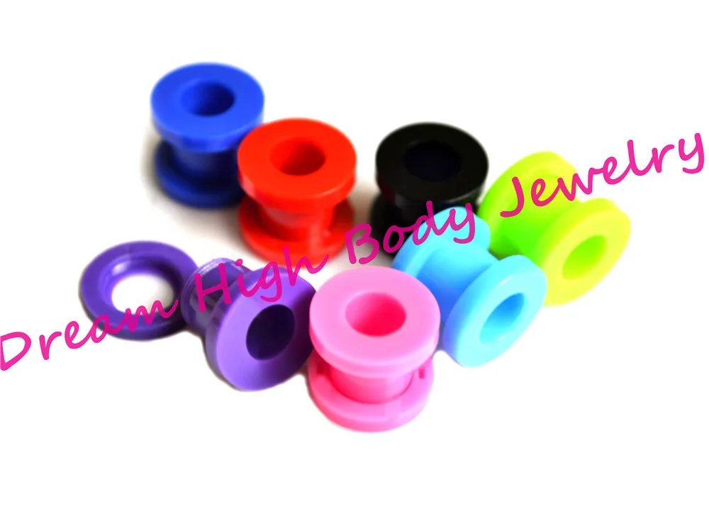 Neon Flesh Tunnel UV Acrylic EAR PLUGS 8 Colors 2-12mm Wholesale Body Piercing Jewelry Fancy Expander Taper Stretche