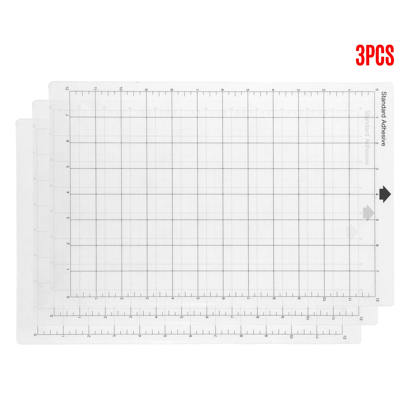 3PCS Cutting Pads PVC Replacement Cutting Mat Transparent Adhesive Mat with Measuring Grid 8 by 12-Inch for Plotter Machine