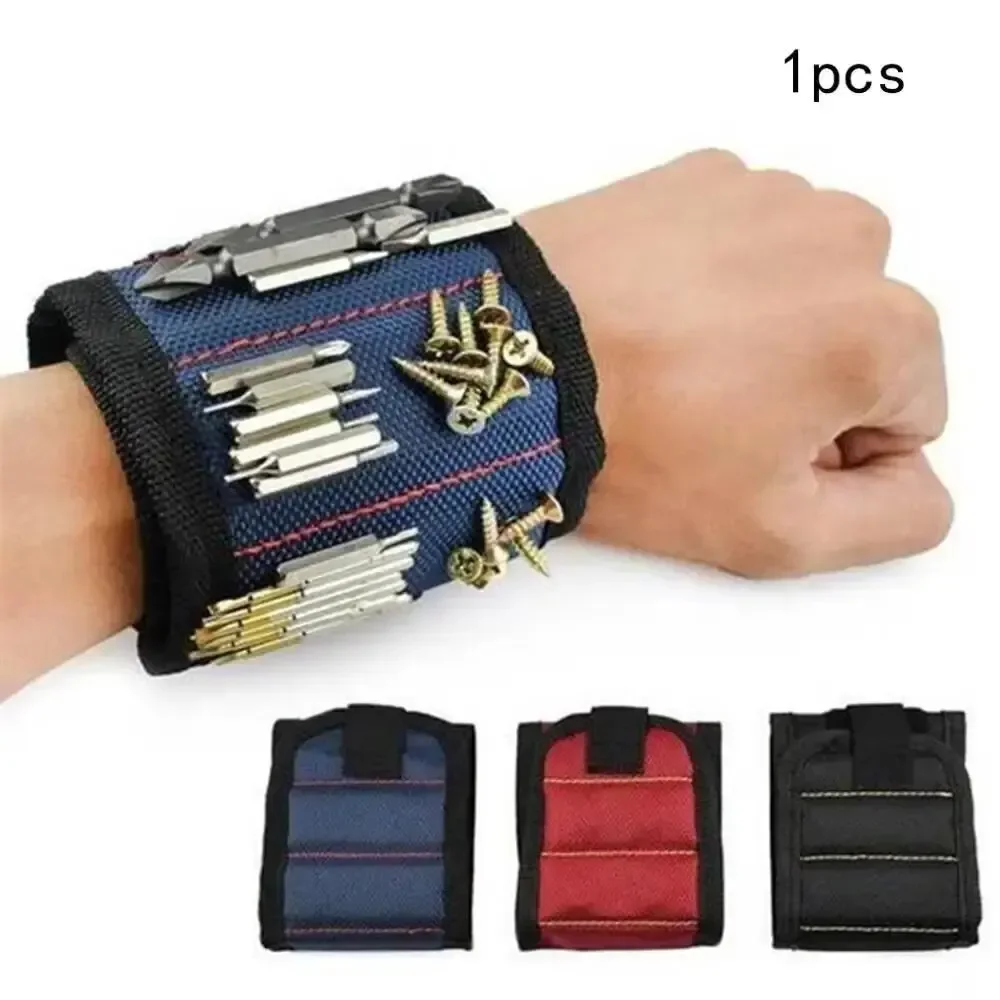 

kkjoy Strong Magnetic Wristband Portable Tool Bag Electrician Adjustable Wrist Belt Screws Small Metal Nails Bolts