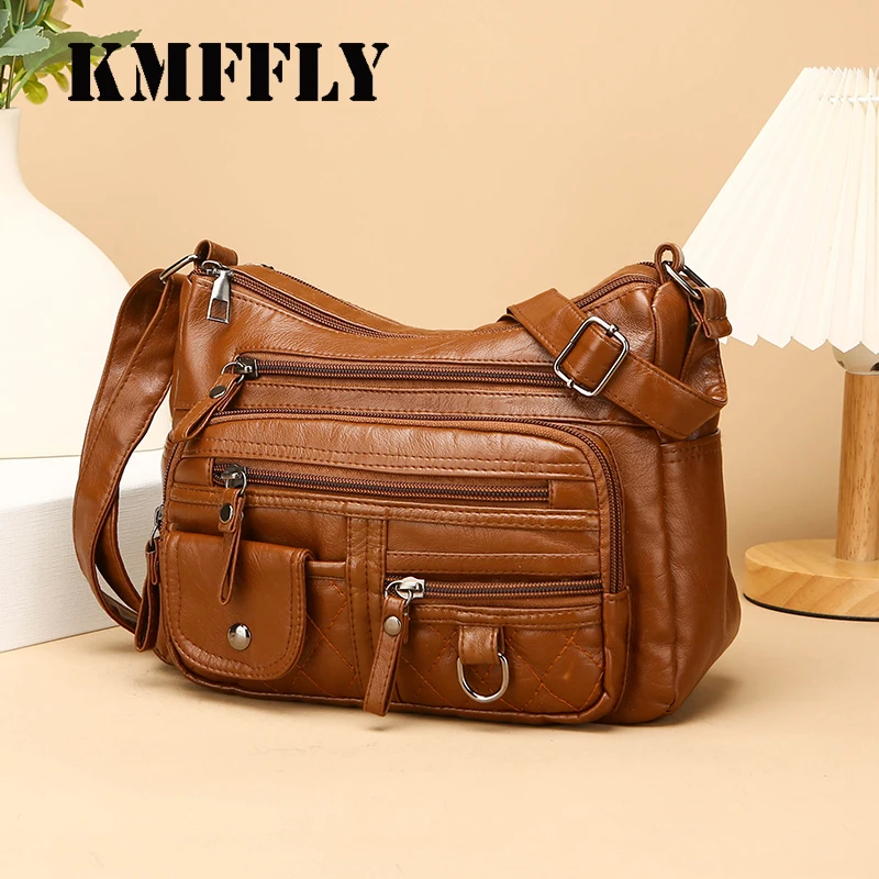 

2026Vintage PU Crossbody Bag, Retro Multi Layer Shoulder Bag, Women's Fashion Handbag & Female Work Travel Messenger Bag