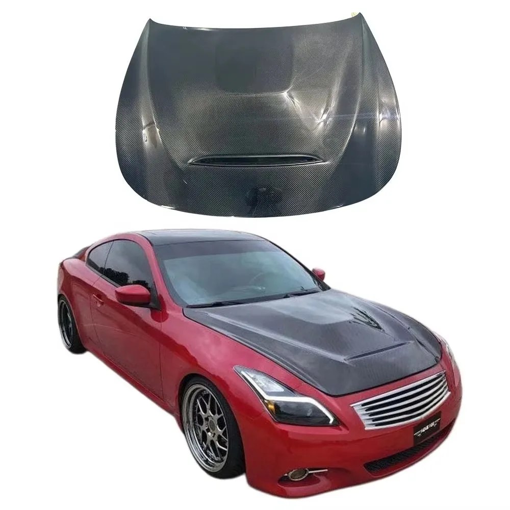 High Quality GTS Style Carbon Fiber Hood Bonnet for Infiniti G37 V36 Coupe Body Kit Perfect Fitment
