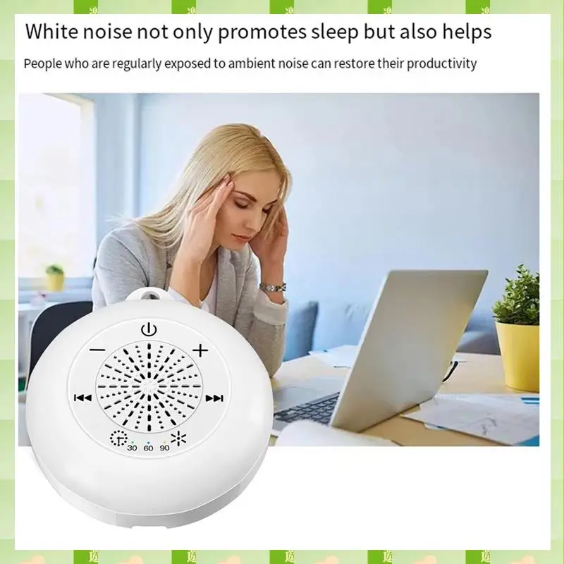 2025 White Noise Sound Machine Kids Sleep Sound Player With Colorful Light Timer Noise Player Timed Shutdown For Baby Adult,Whit