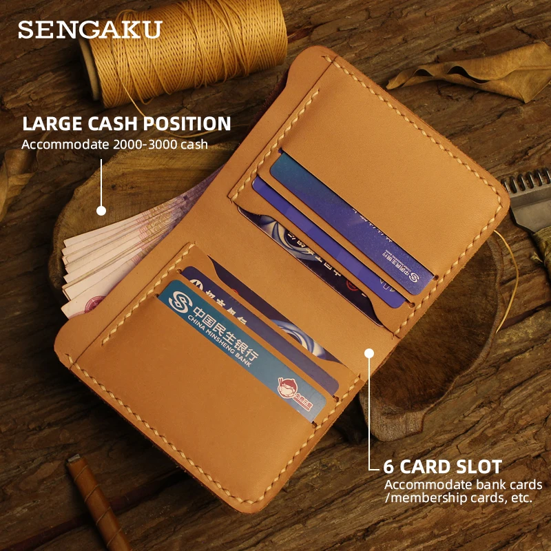 Retro With Crocodile Pattern Short Wallet For Men Women Handmade Genuine Leather Card Slot Money Bag Portable Card Wallets