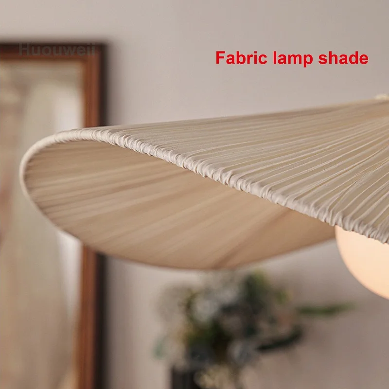 Retro Straw Hat Chandeliers Living Room Warm Romantic Atmosphere Dining Lamp Fabric Bedroom Decorative Lamp
