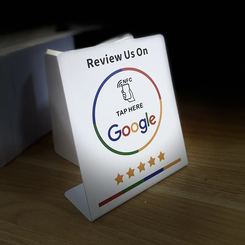 stand display para tap review standing sign google nfc 01