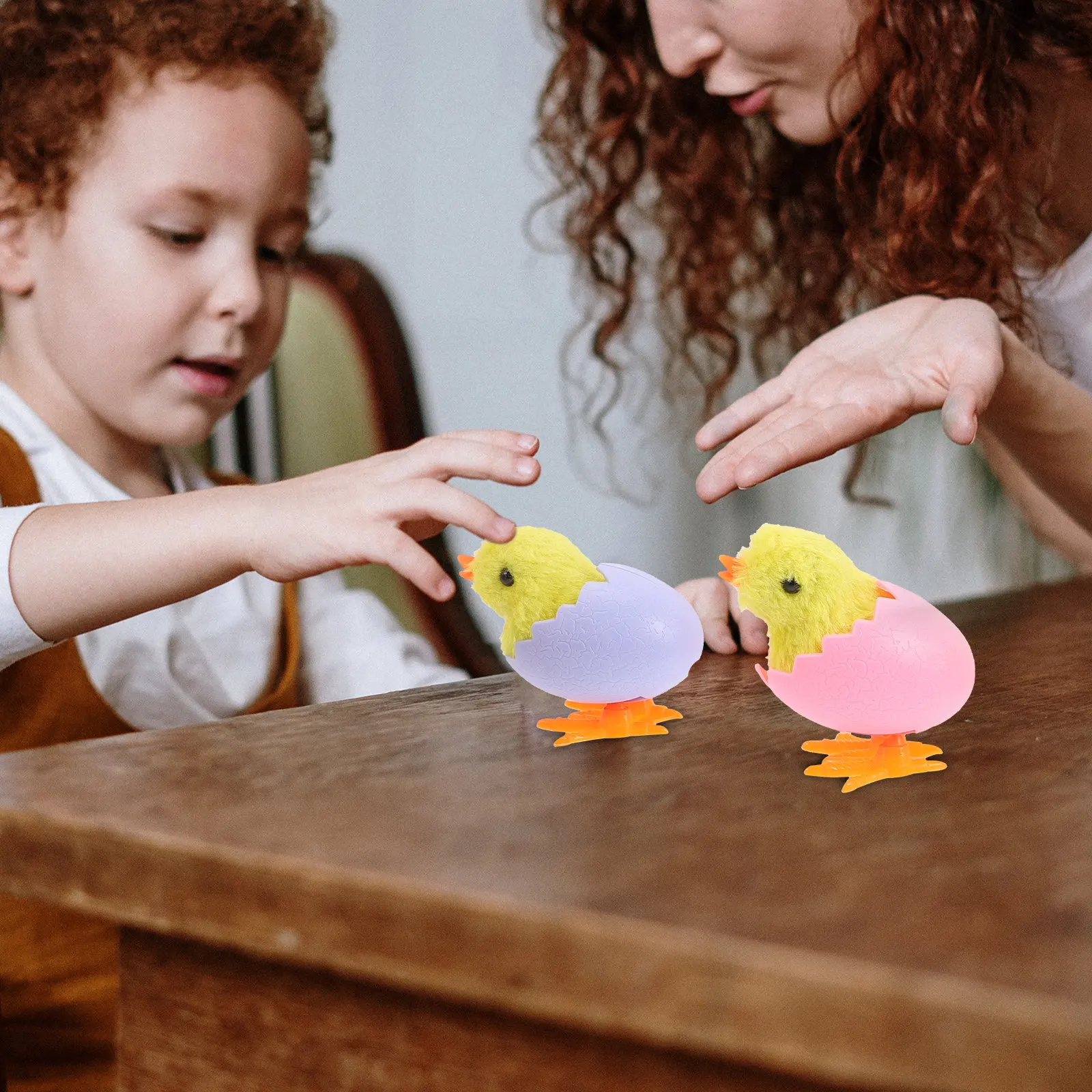 Wind Up Jumping Chick Toys 8 Piece Clockwork Animal Jumpers Interactive Party Favors for Kids