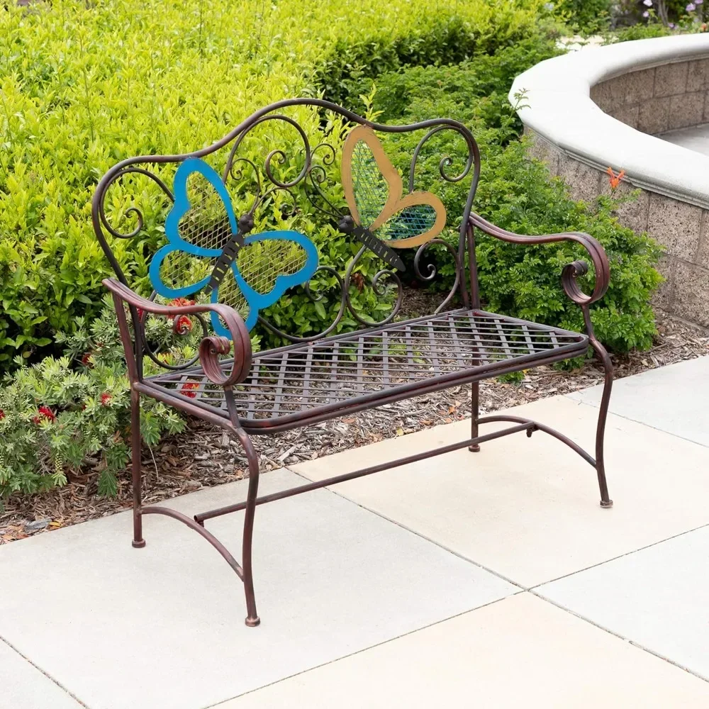 

45" x 23" Outdoor 2-Person Butterfly Garden Bench