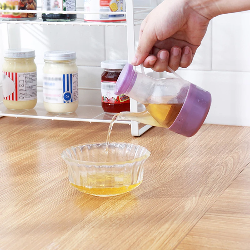 Transparent Leakproof Oil Can Bottle, Condiment Dispenser, Plastic Soy Sauce Vinegar Container, Kitchen Cruet