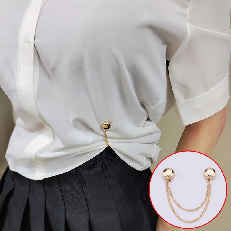 Multi-Function Magnetic Clothing Clip with Chain Metal Buttons Clips Clothes Scarf Trouser Legs Cuff Fixing Magnet Pin Цепочка