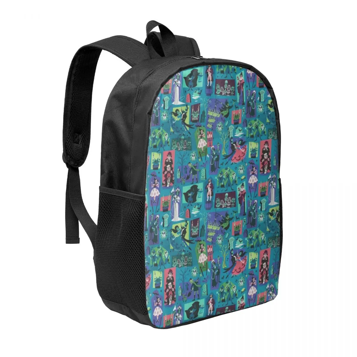 Custom Halloween Film Haunted Mansion Collage Laptop Backpack Men Women Casual Bookbag for School College Students Bag