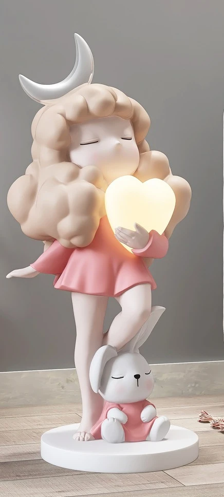

Cute girl floor ornament living room TV cabinet bedroom bedside large home decoration housewarming gift