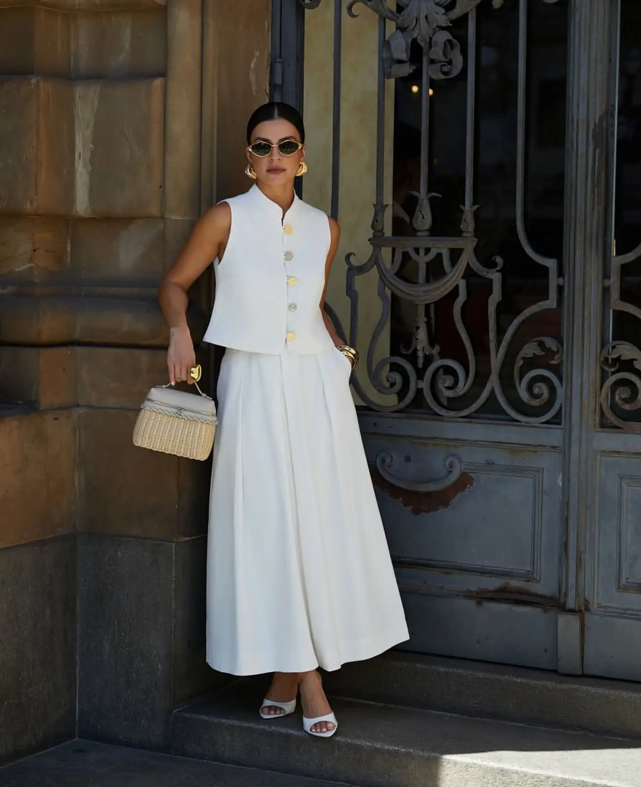 Elegant Two Piece Office Outfit Woman 2025 Summer Casual Business Pant Sets Women'S Suits Vest+Wide Leg Long Pants Customized