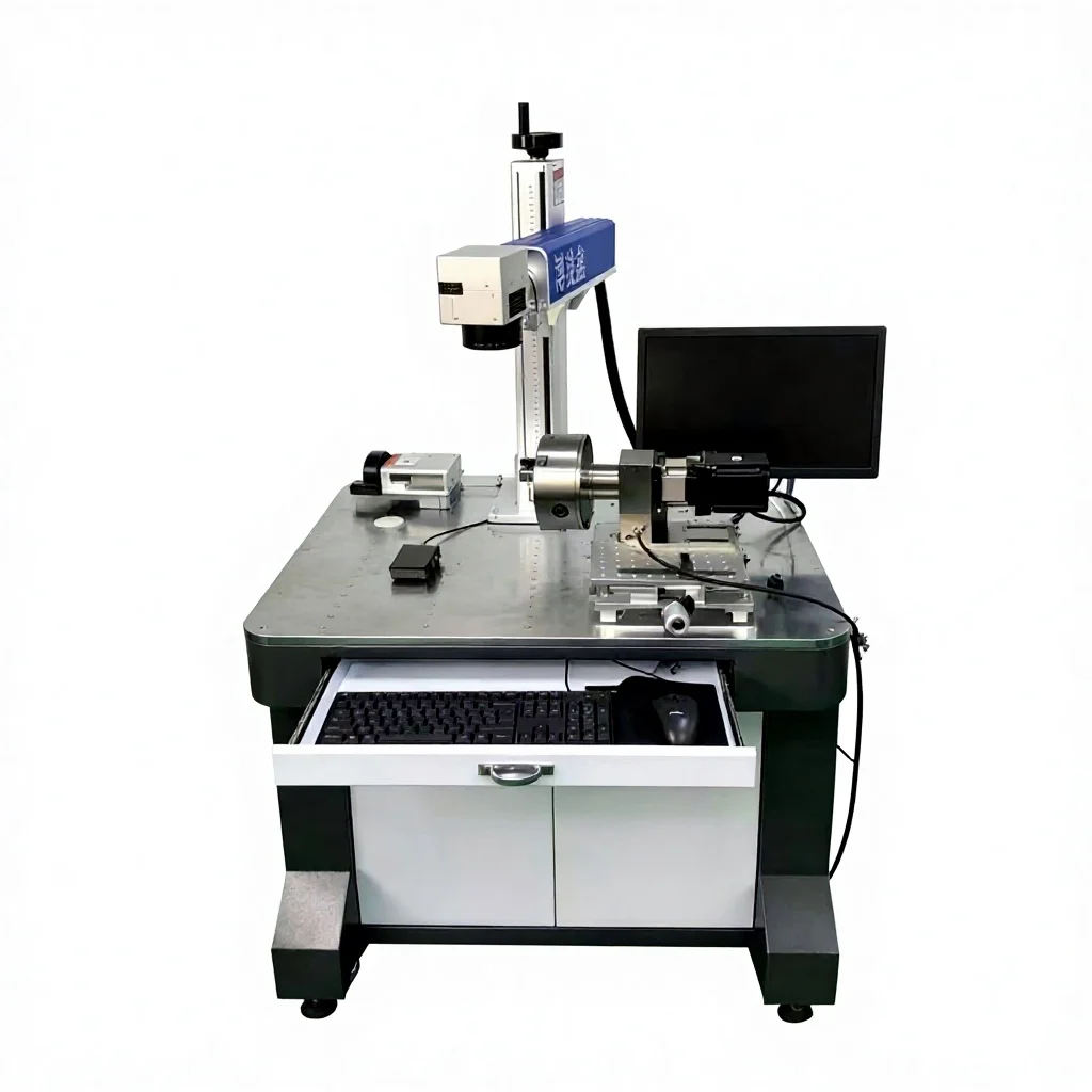 Mini Fiber Marking Machine 20W 30W 50W Raycus Desktop Metal Engraver for Medical Instruments Hardware