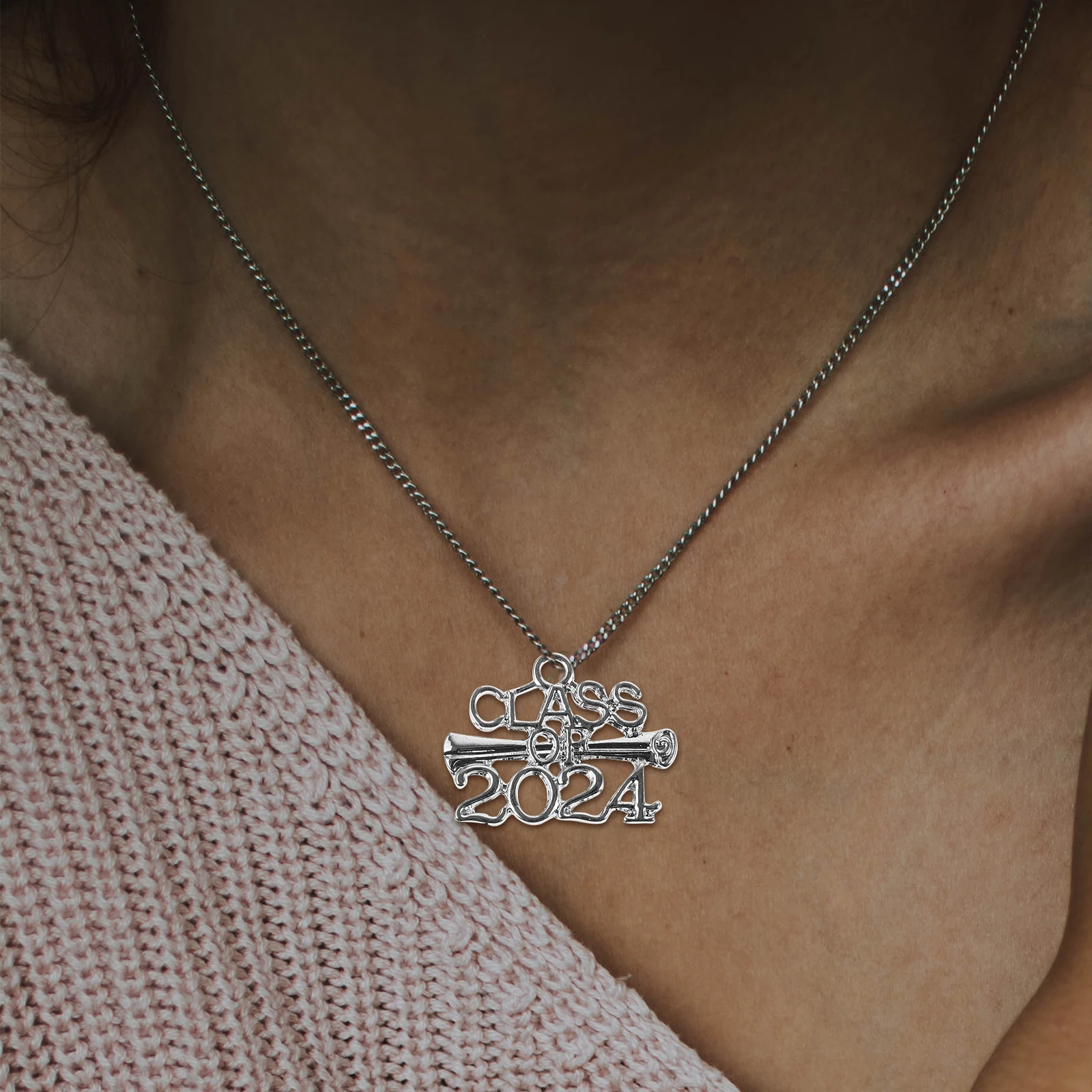 10Pcs 2024 Jewelry Charms Pendants Alloy DIY Necklace Bracelet Making Accessories Class of 2024 Gifts 2024number Charms