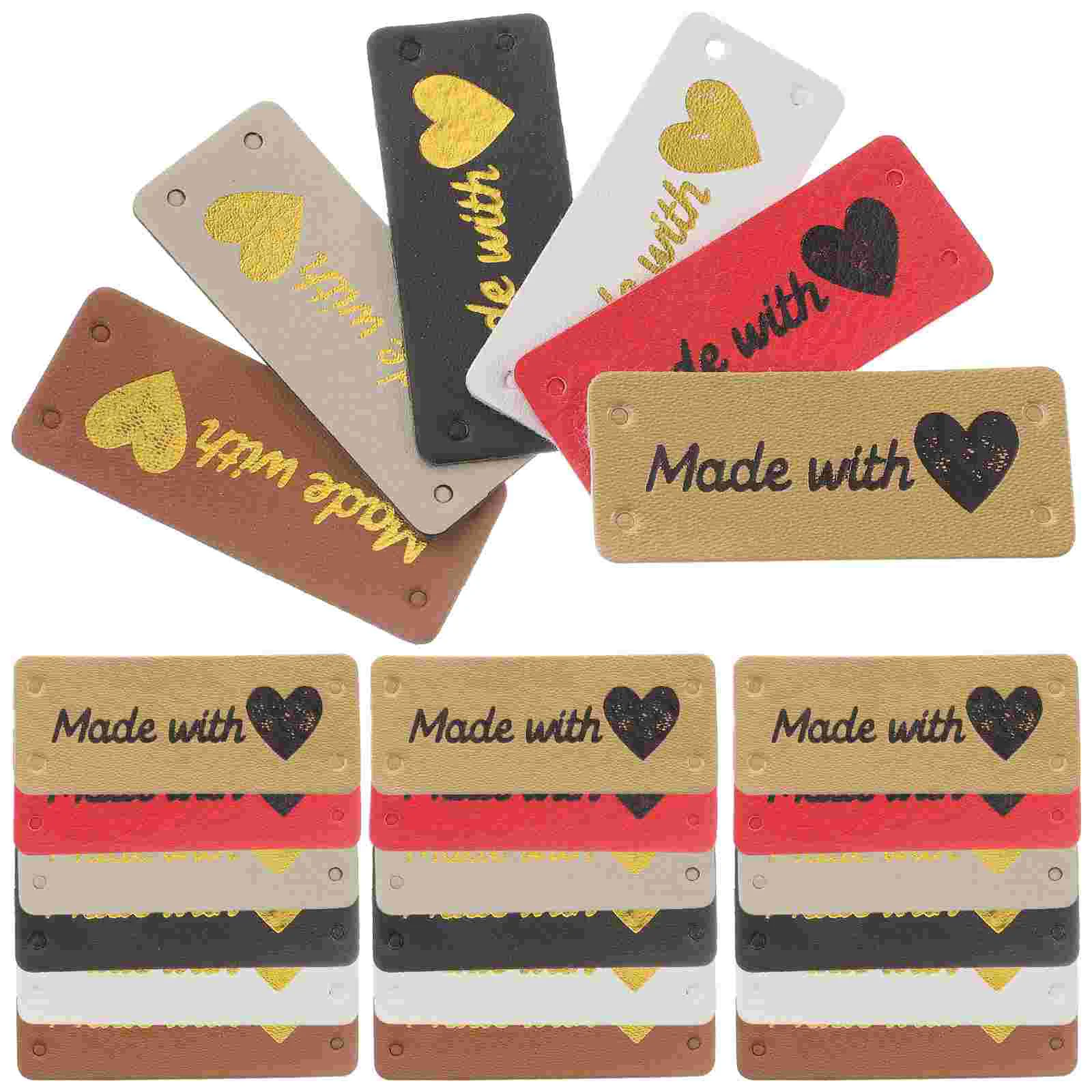 

100 Pcs Clothing Tag Heart Clothes Tags Crochet Accessories Pu Quilt Labels Personalized Sew