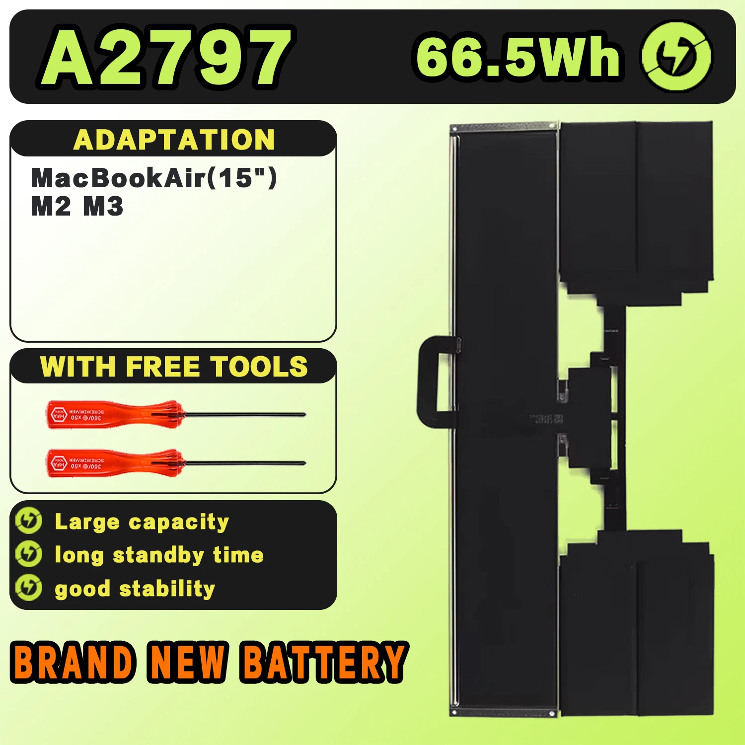 SAT A2797 New Laptop Batteries Replacement For Apple A3114 A2941 2023-2024Year MacBookAir(15