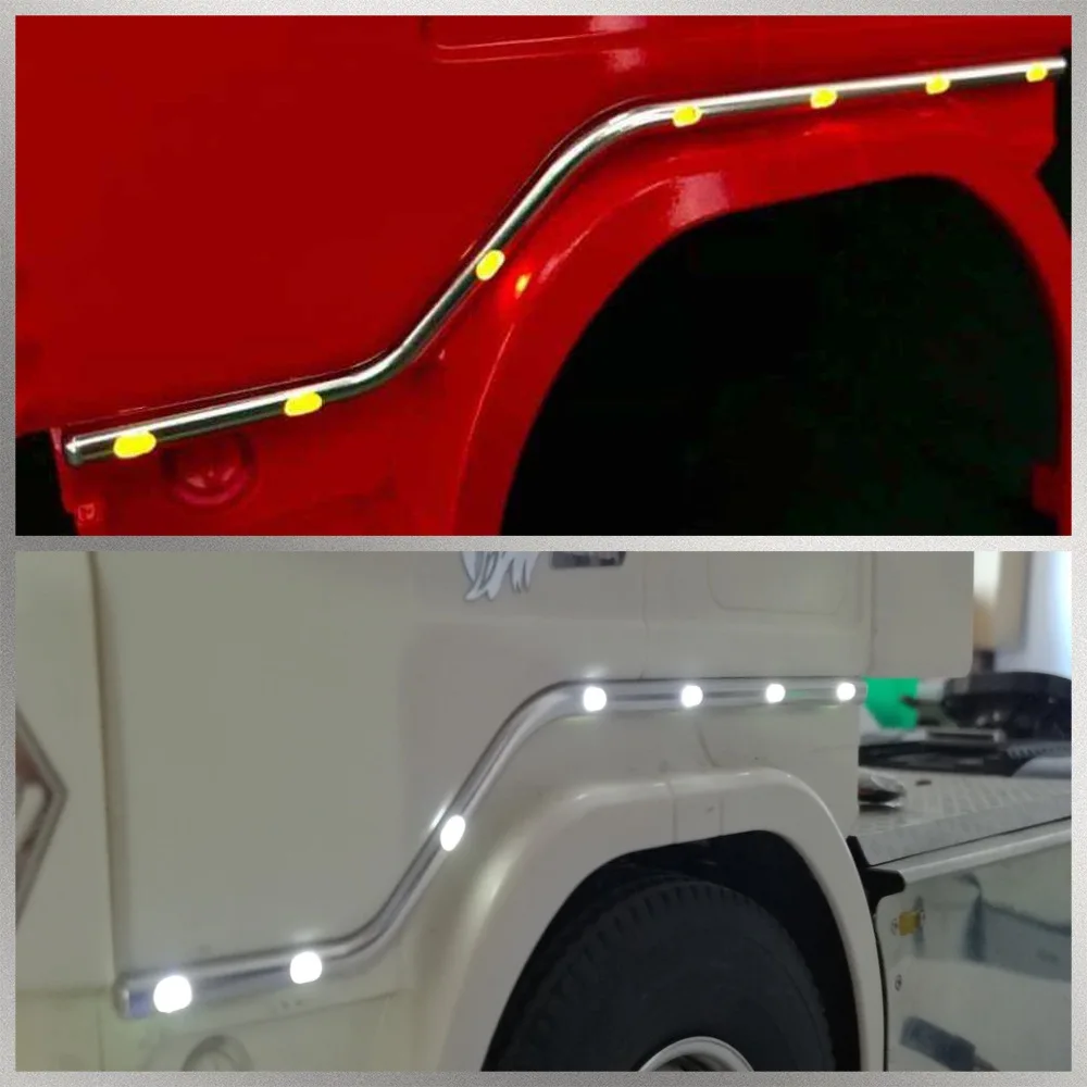 Under Door Light Side Lamp for Tamiya 1:14 RC Truck Sca R620 56323 R730 R470 Upgrade Accessories