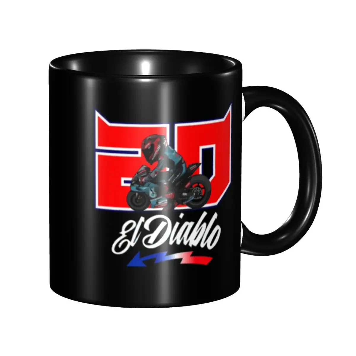 Custom Fabio Quartararo Coffee Mug DIY Motorcycle Racer Ceramic Tea Milk Cup