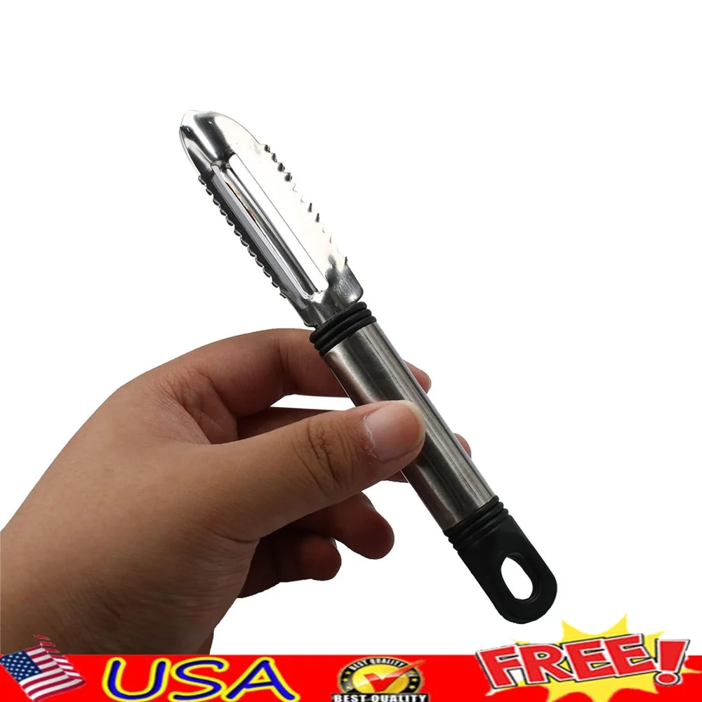 Pelador de verduras de acero inoxidable, rebanador, herramienta de cocina, frutas, patatas, zanahorias, pepinos, accesorio resistente a la oxidación, 2 uds.