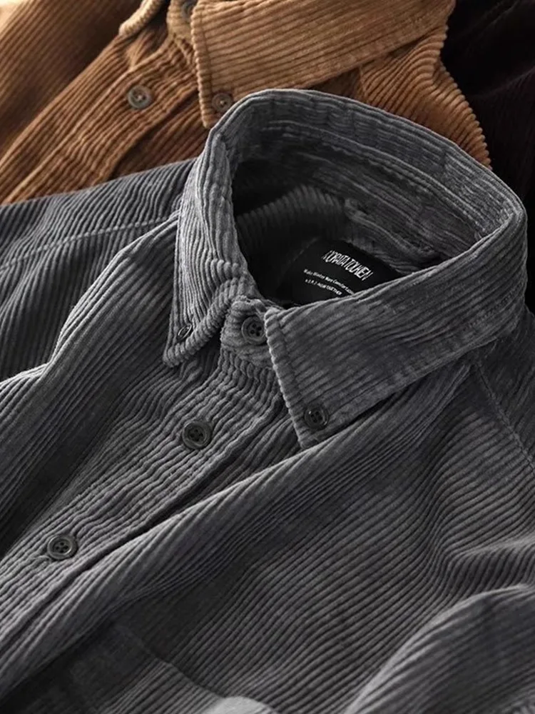 

Мужская повседневная вельветовая одежда Long Sve без бирки, большой бренд, американская ретро, износостойкая, свободная посадка, молодежная повседневная одежда