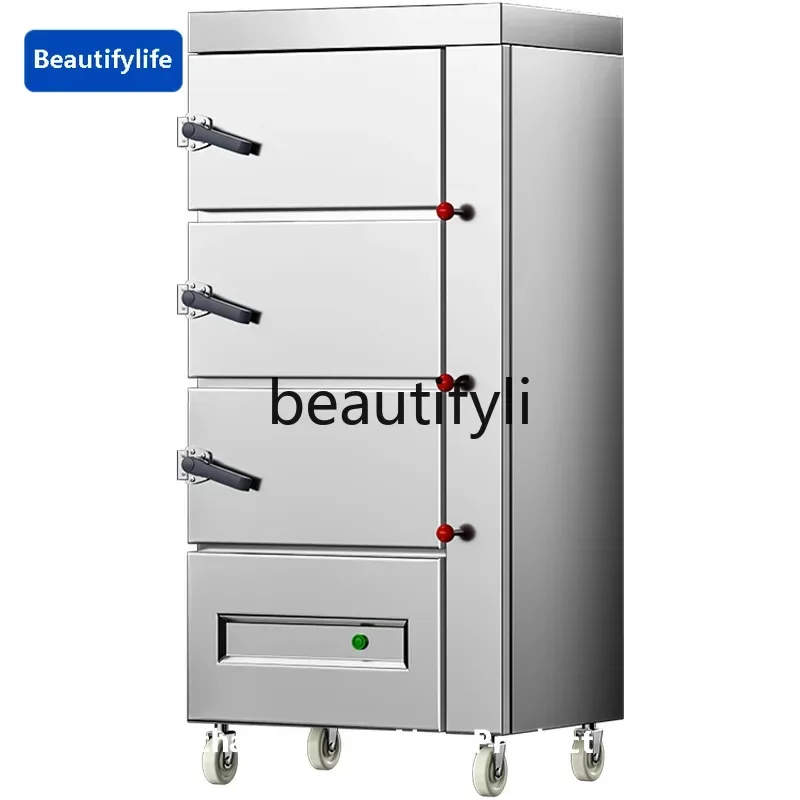 

New arrive Commercial Electric Steam Box Intelligent Three-Door Seafood Gas Rice Steamer Restaurant Fish Steamer Large Soup Stea