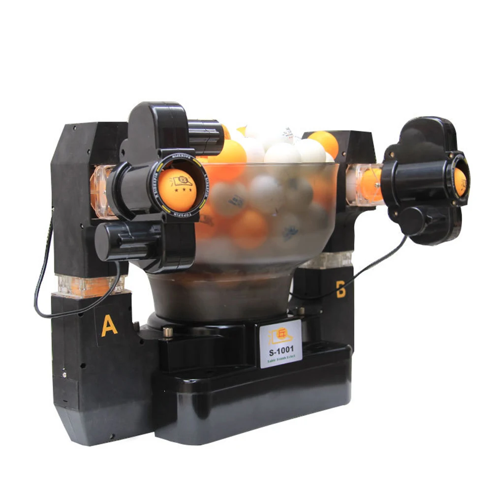 

НОВЫЙ робот для настольного тенниса с двойной головкой, многооборотный автоматический сервировочный станок для настольного тенниса для тренировок в помещении и на открытом воздухе