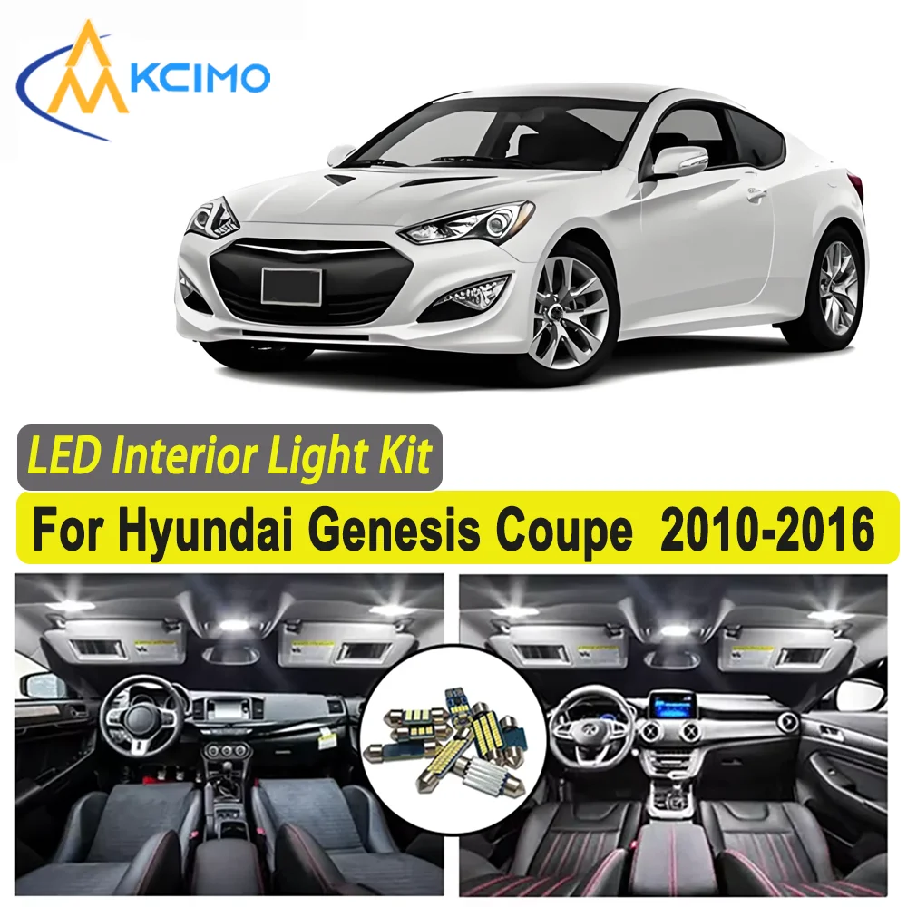 

Kcimo LED для Hyundai Genesis Coupe (2010-2016) Премиум Яркий светодиодный внутренний купол Карта багажника Комплект автомобильных светодиодных ламп Canbus Car