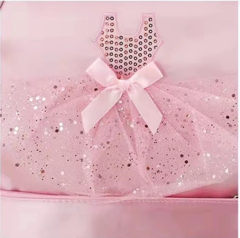 Sac à Dos de brevBrodé Personnalisé pour Enfant Fille, Ballerine, Polochon Rose pour Classe de Ballet, Bandoulière, Nom Personnalisé
