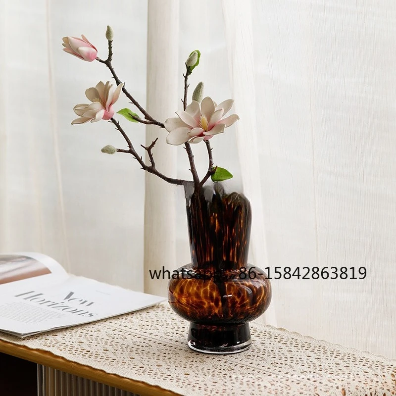 Premium Glass Vase Home Desktop Hydroponic Flowers Eucalyptus Floral Ornament
