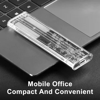 M.2 NGFF SATA SSD حافظة USB نوع C صندوق القرص الصلب الخارجي الشفاف أداة مجانية 5Gbps الضميمة محول ل 2230 2242 2260 2280