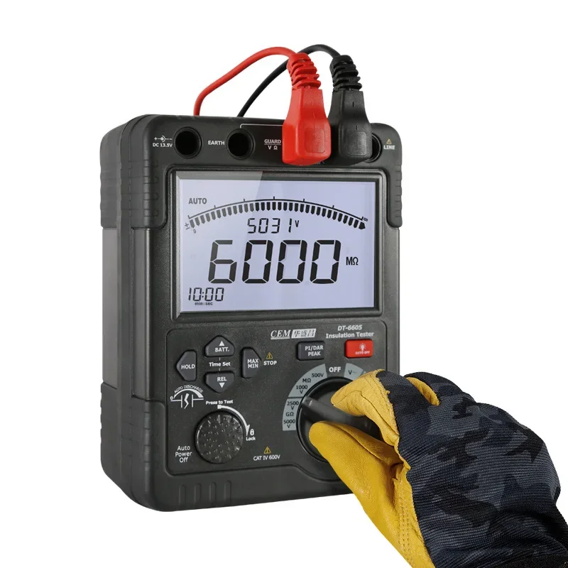 DT-6605 Tester di resistenza di isolamento ad alta tensione per misuratore di isolamento ad alta precisione per la misurazione della tensione AC e DC