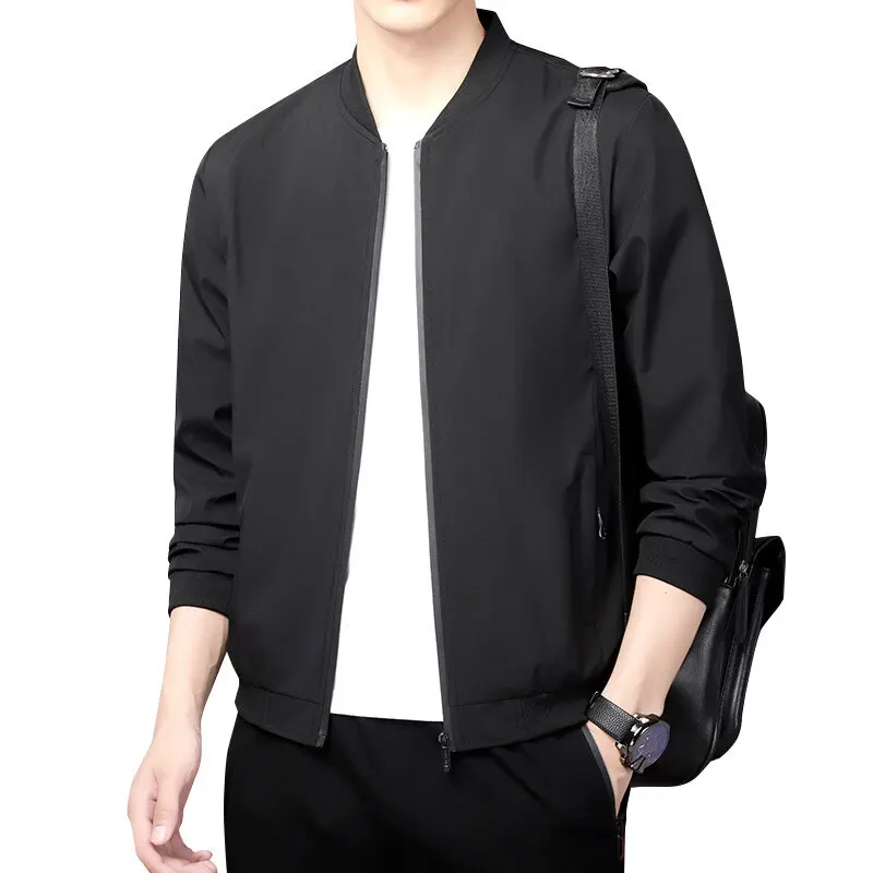 

Men's Baseball Sle Casual Jaet Spring Autumn Color Trendy Zipper ket Design Polyester Fiber Long Sve Outerwear