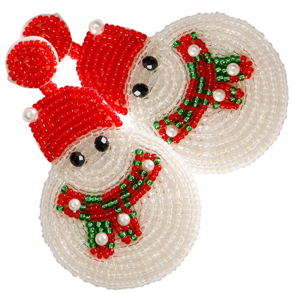 

Little Snowman Design Braided Rice Beads Studs for Stud Earrings Women Lightweight Jewelry Gifts