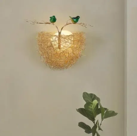 North European Personalized Bird's Nest Living Room Aisle LED Warm Bedroom Bedside Creative Stair Lamp