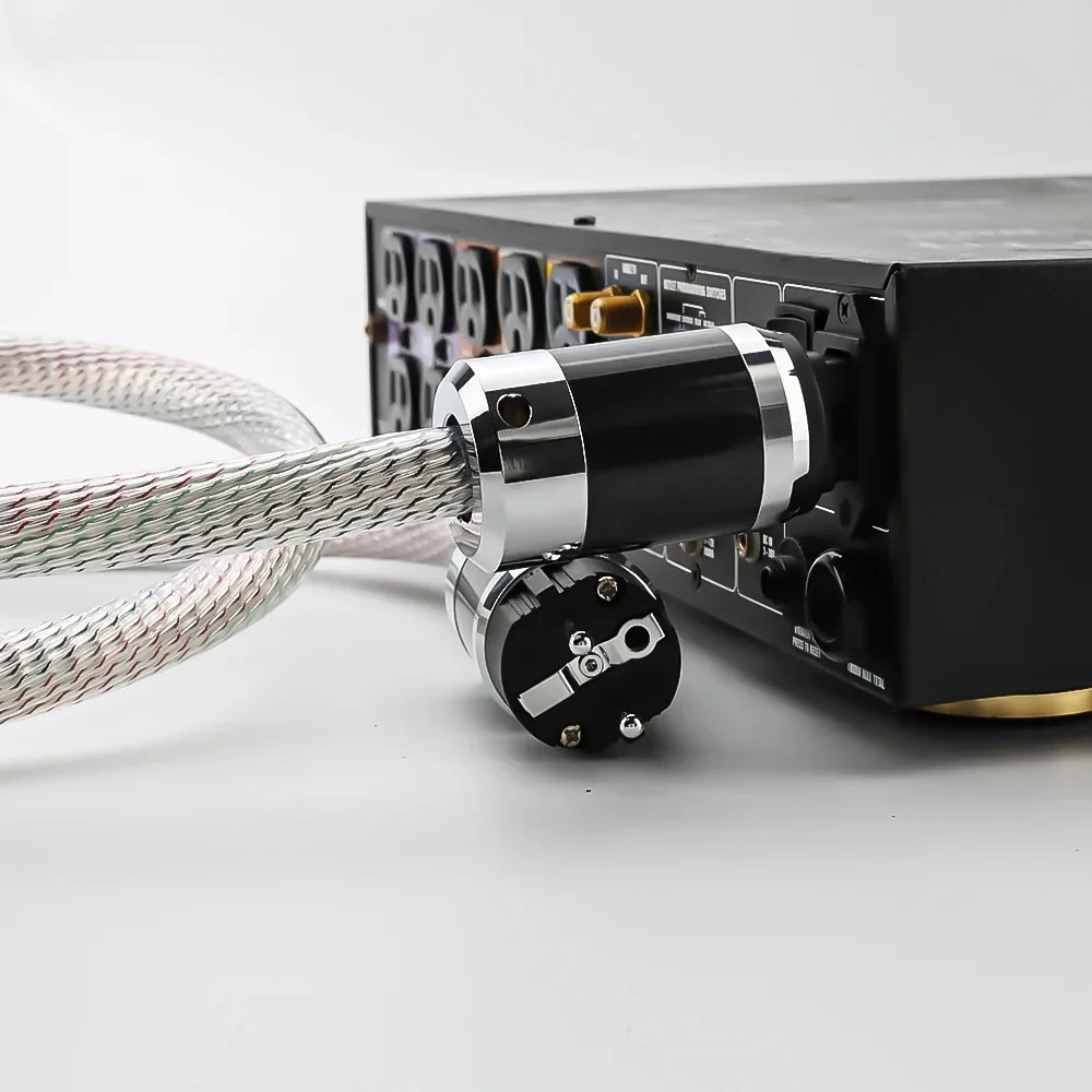 15 núcleos Nordost Valhalla OFC cobre 7N plateado Cable de alimentación de la UE cable de alimentación con enchufe de alimentación de fibra de carbono red de alta fidelidad
