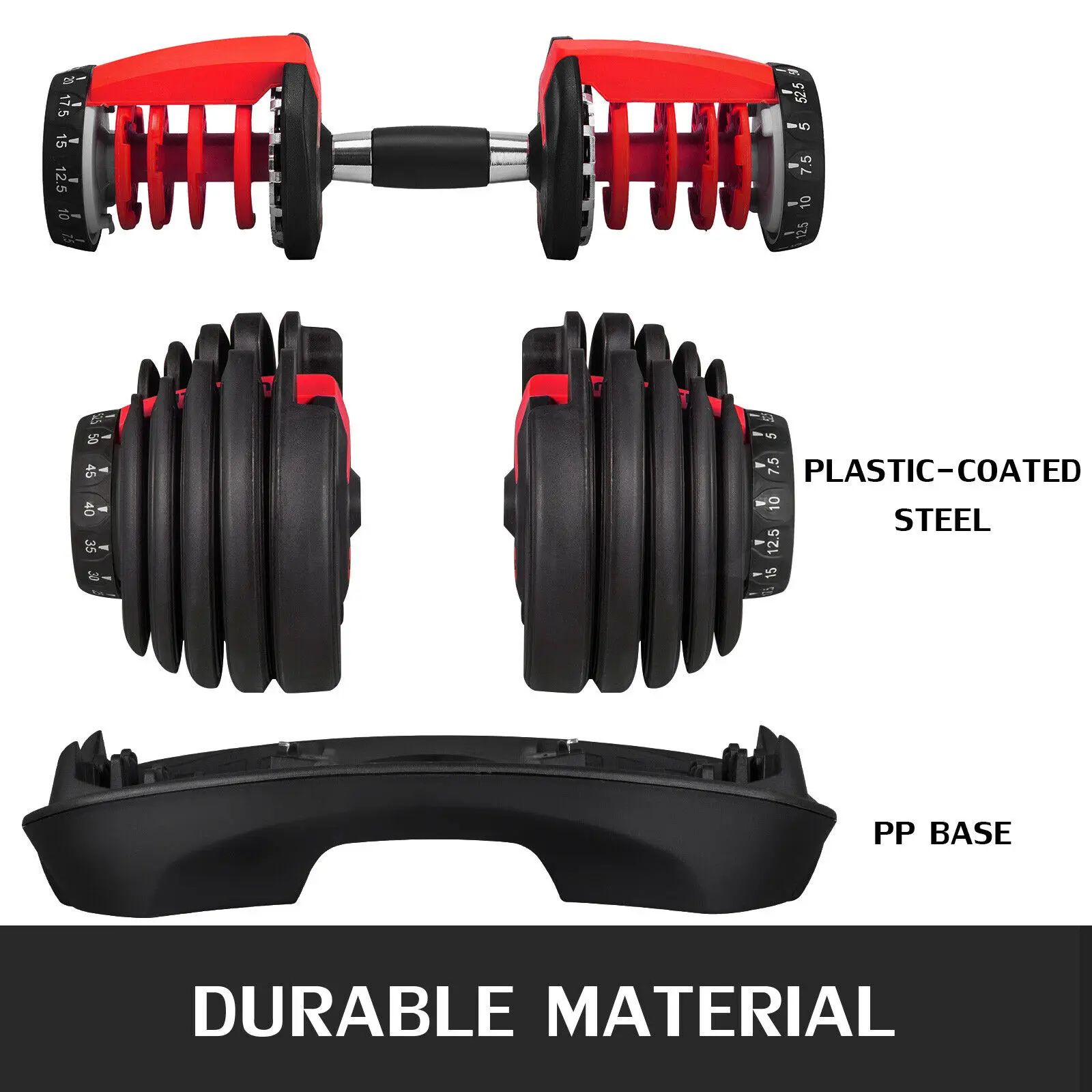 Best Price 24Kg Adjustable Dumbbell 2.5-24KG Fitness Workouts Dumbbells Weight Set Sports Fitness Equipment EU Shipping