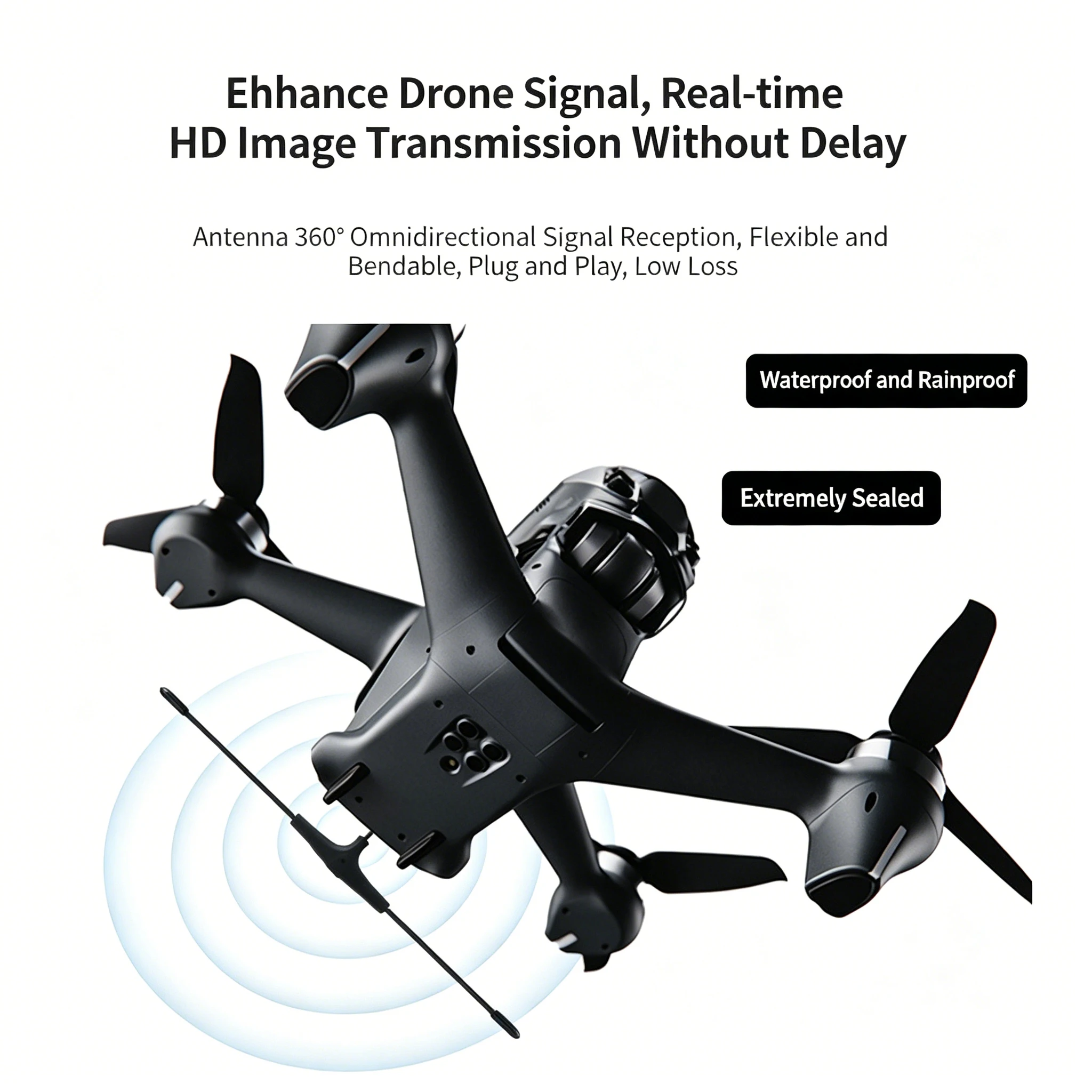 ELRS Receiver 2.4 GHz/915 MHz ExpressLRS High Refresh Rate Drone Communication Antenna for HD Video Transmission and FPV Antenna