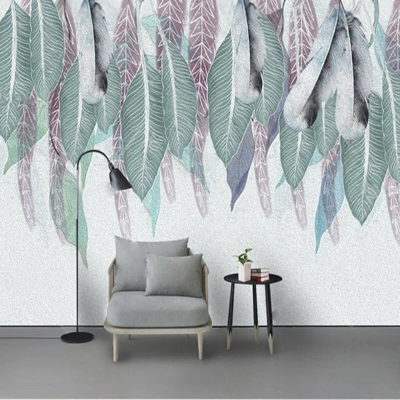 

Современный элегантный простой и большой растительный перо, свежий и легкий телевизор, роскошное украшение для дома, фон для спальни, стены